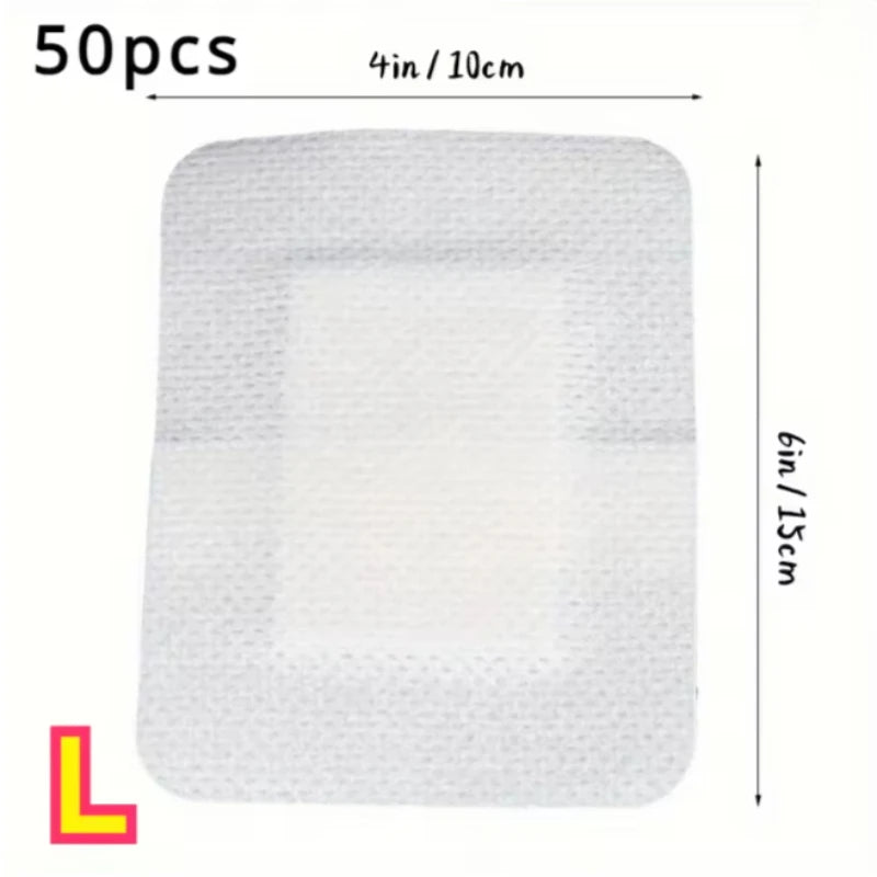 50 pcs 6*7cm grand pansement adhésif médical Non tissé pansement, facile à déchirer, équipement de protection, Application