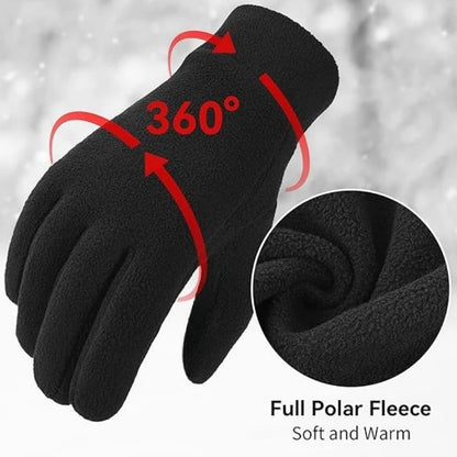 Touchscreen Thermal Gloves – Fleece-Lined Warm Gloves for Running, Hiking & Winter