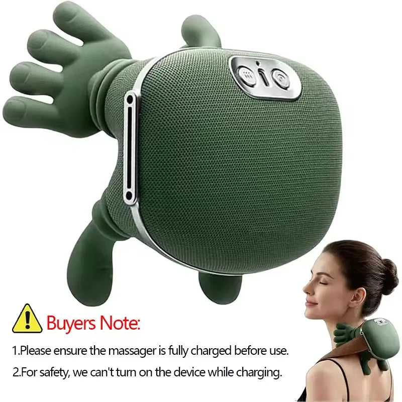 Wireless Neck And Back Massager with Heat 4D Kneading Shiatsu Deep Tissue for Shoulder Cervical  Trapezius Kneading Massage
