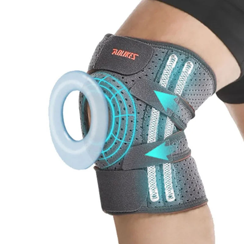1PC Knee Pads Spring Support Thickened EVA Gasket Silicone Anti-slip Stabilize The Patella Breathable Knee Support for Running