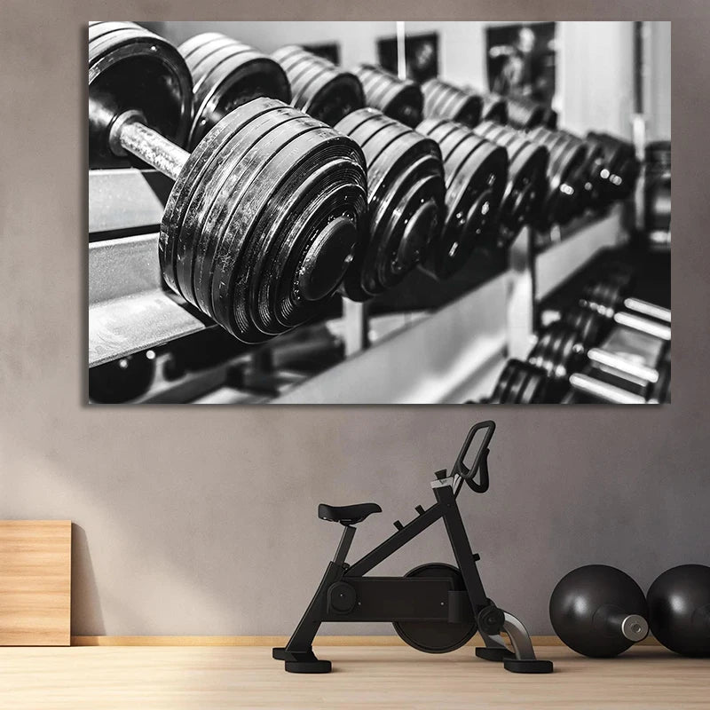 Graffiti Barbell Girl with Dumbbells Canvas Painting Print Sport  Bodybuilding Motivational Poster Wall Art Fitness Gym Decor