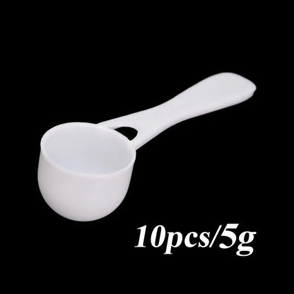 10PCS Tools Kitchen Protein Powder Measuring Spoon Plastic Coffee Milk 1/3/5/10g