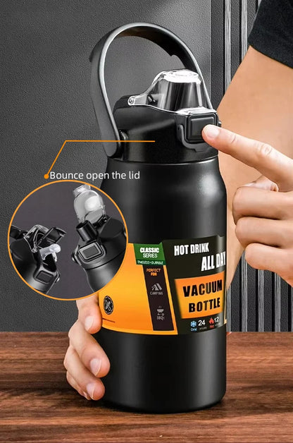 304 Stainless Steel Vacuum Tumbler with Straw Hot Cold Sports Water Bottle Outdoor Thermos