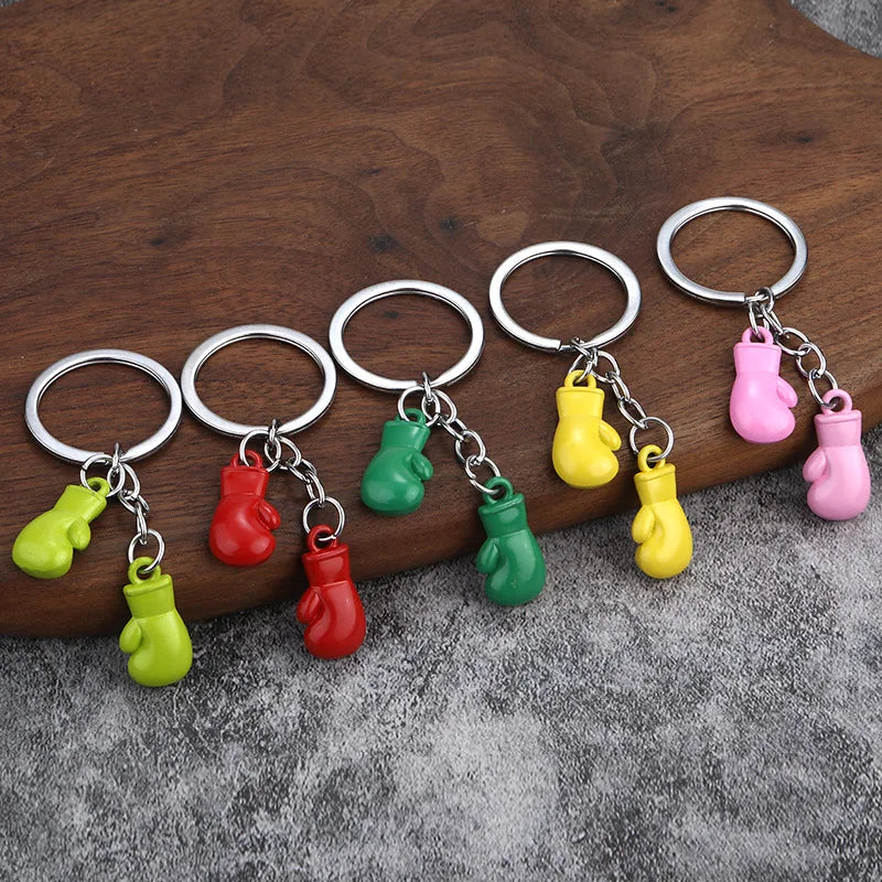 Boxing gloves keychain, Bojue gym membership event, gift giveaway, simulated fitness equipment keychain