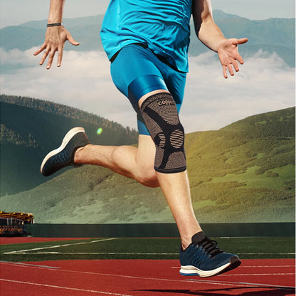 1Pair Copper Knee Brace, Compression Sleeves Support for Men & Women - Knee Pads for Running, Meniscus Tear, ACL, Arthritis
