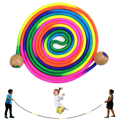 Colorful 5m Rainbow Skipping Rope - Long Children Students Speed Skipping Rope -fit Jump Rope With Anti-Slip Handle
