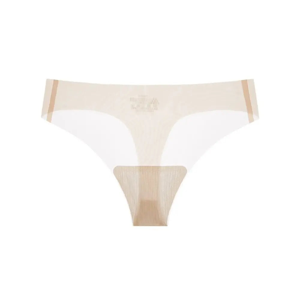 Transparent Women's Summer Ice Silk Panties Traceless Yoga Fitness Ice Silk Seamless Briefs Thong Breathable Low Waist Lady