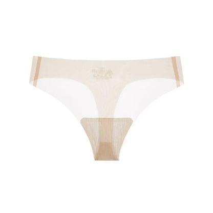 Transparent Women's Summer Ice Silk Panties Traceless Yoga Fitness Ice Silk Seamless Briefs Thong Breathable Low Waist Lady