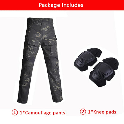 Outdoor Tactical Pants Men Clothing Elasticity G3 Combat Pants +Knee Pads Airsoft Trousers Green Hunting Clothes Elasticity Pant
