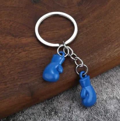 Boxing gloves keychain, Bojue gym membership event, gift giveaway, simulated fitness equipment keychain