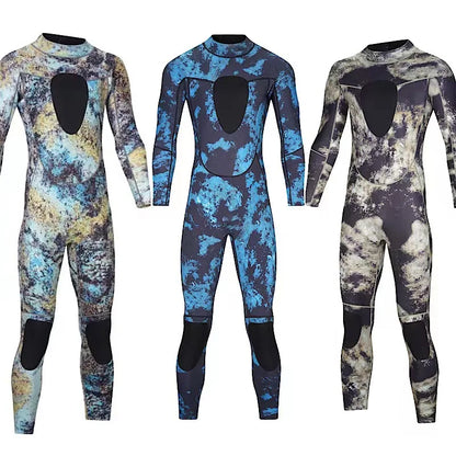 3MM Neoprene Camouflage One-piece Wetsuit Back Zipper Chest Knee Pads For Warmth Under Water Hunting Snorkeling Surfing