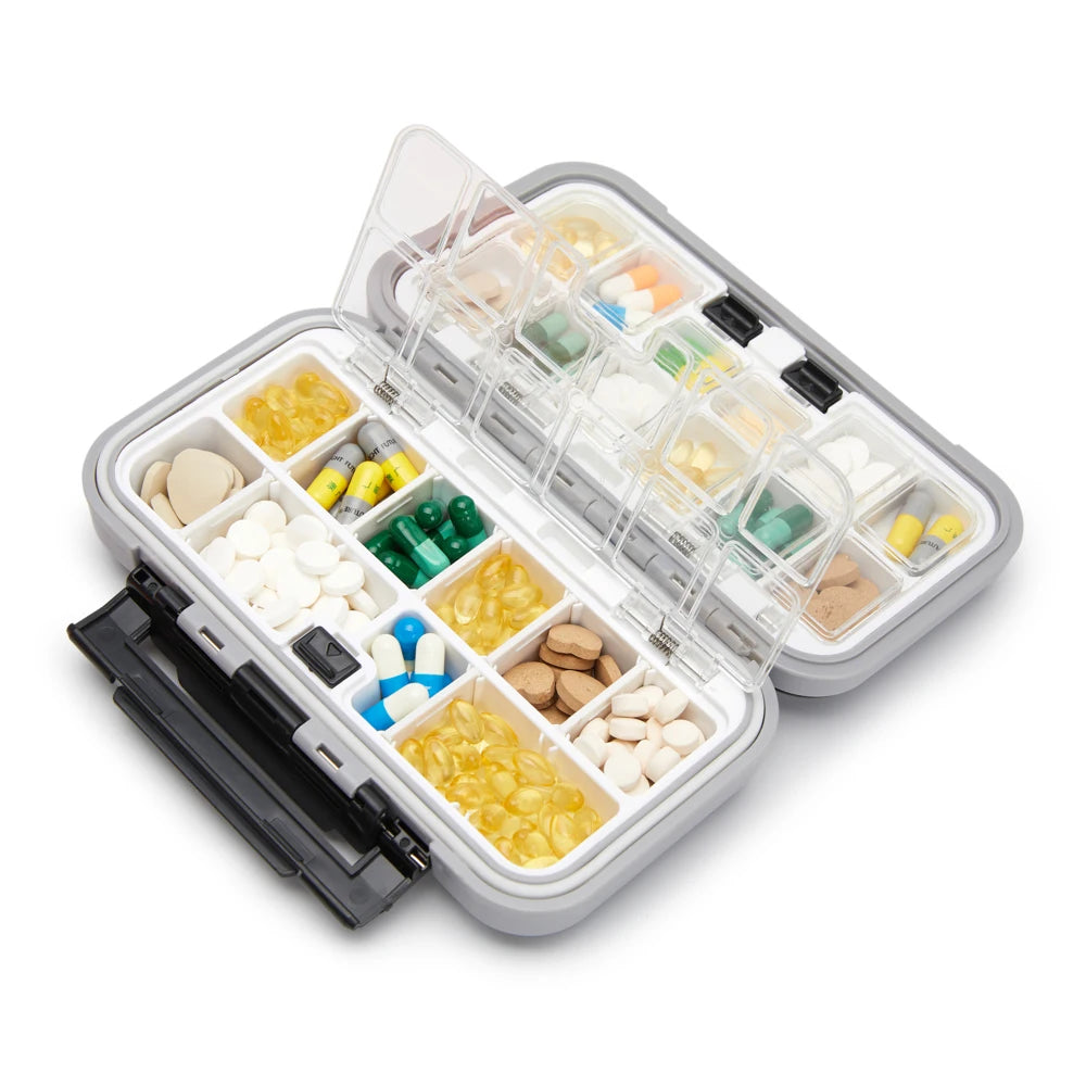 Travel Pill Case Medicine Storage Organizer Container Drug Tablet Dispenser Independent Lattice Pill Box Fishing Tackle Box