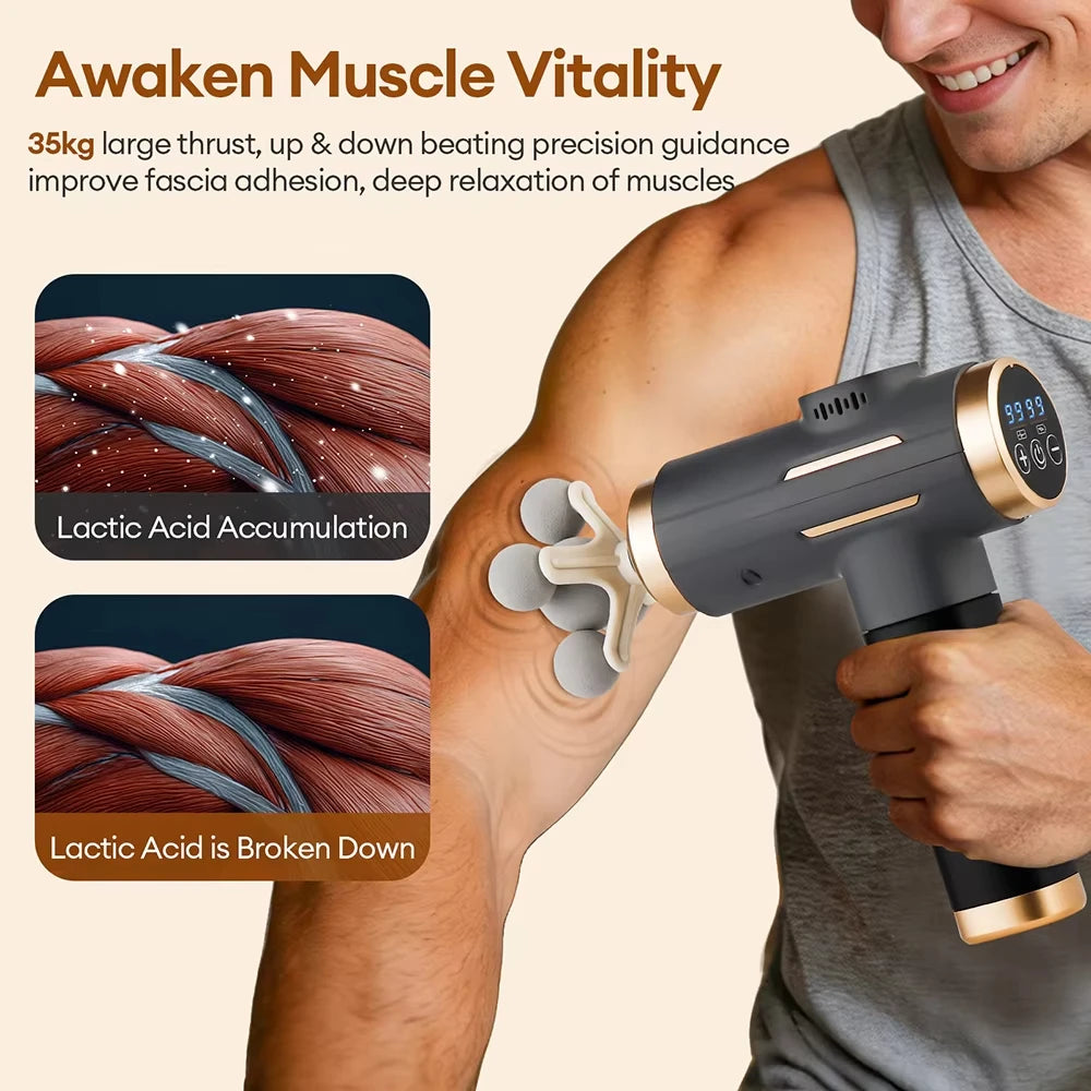 99 Level Electric Massage Gun Powerful Fascia Gun High-Frequency Vibration Body Massage Gun Arms Leg Muscle masajeador