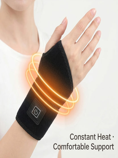 2026 Electrically heated wrist brace with adjustable and breathable black strap for sports and hand joint protection tools  USB