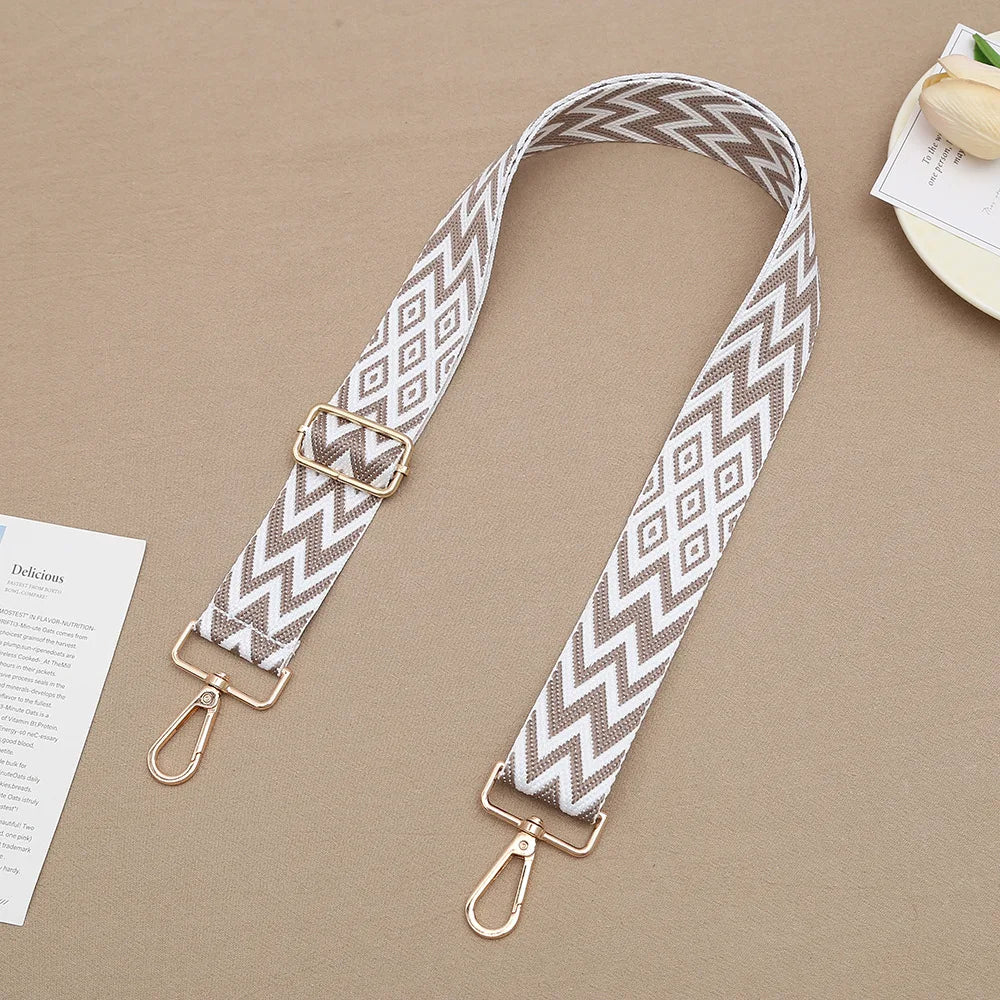 1 Piece 1.50inch Wide Adjustable Handbag Purse Strap Replacement Crossbody Shoulder Strap Geometry Pattern Jacquarded Strap