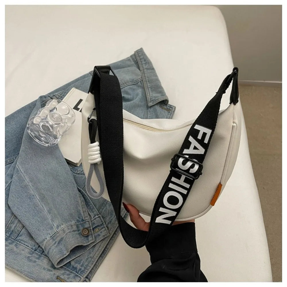 New Fashion Crossbody Bag Simple Wide Shoulder Strap Design Single Shoulder Bag Original Style Commuting Dumpling Women Bag
