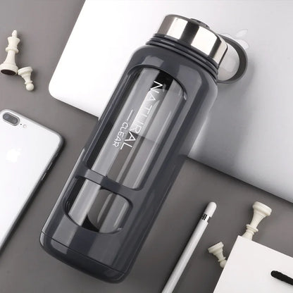 1-Liter Large-capacity Glass Water Bottle, Anti-scalding Suitable for Summer Gym and Outdoor Camping, Sturdy Sports Water Bottle