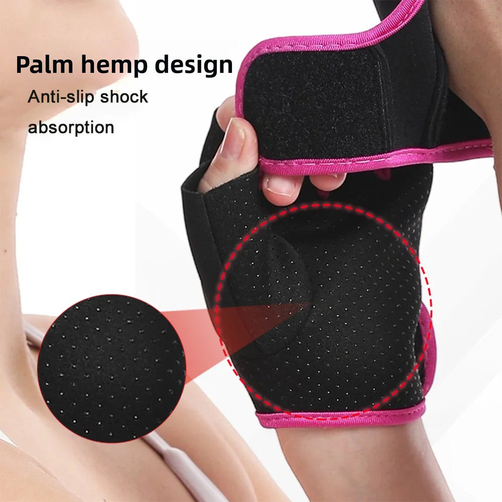 Women Men Fitness Gym Gloves Weightlifting Gloves Half Finger Breathable Non-slip Gel Pad Bodybuilding Training Dumbbells Gloves