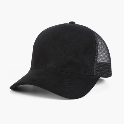 Outdoor 5 panel Suede Trucker Hat Custom Logo Breathable Mesh Solid Color Gorros Sports Cap