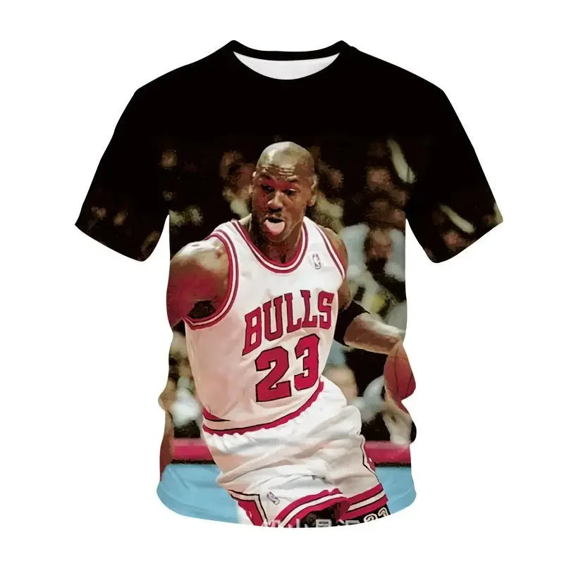 24/25 Hot Selling Fashion Michael J-Jordan Basketball-N-nbaT T-shirt Sports Top Short Sleeved 3D Printed Quick Drying T-shirt