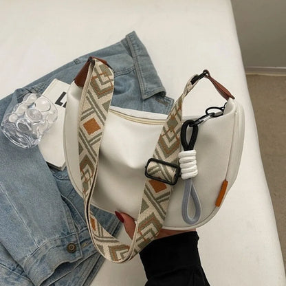 New Fashion Crossbody Bag Simple Wide Shoulder Strap Design Single Shoulder Bag Original Style Commuting Dumpling Women Bag
