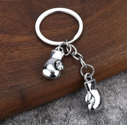 Boxing gloves keychain, Bojue gym membership event, gift giveaway, simulated fitness equipment keychain