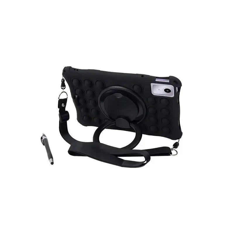 Silicone Case for Lenovo Tab M11 11 inch TB331FC TB330FU Decompression Bubble Rotating Bracket Cover with Shoulder Strap & Pen