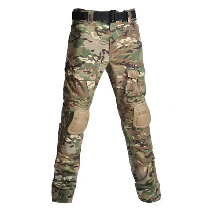 Camouflage Tactical Uniform Hunting Shirts Pants with Elbow Knee Pads Outdoor Hiking Training Frog Sets Clothing Ghillie Suits