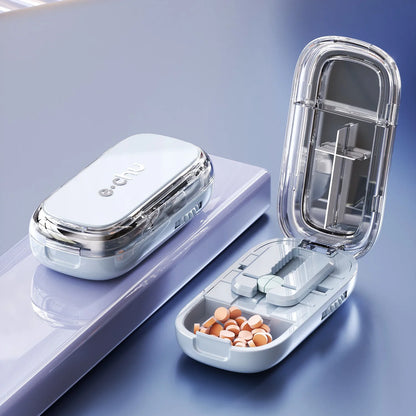 New Quartering Pill Cutter Storage Box Portable Drug Tablet Medicine Dustproof Divider Organizer Crusher 1/2 1/4Pill Cutter