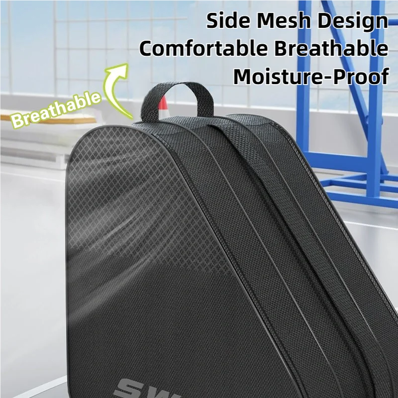 New Ice Skates Storage Bag Inline Skate Bag Top Handle Waterproof Versatile Breathable Accessory with Adjustable Shoulder Strap