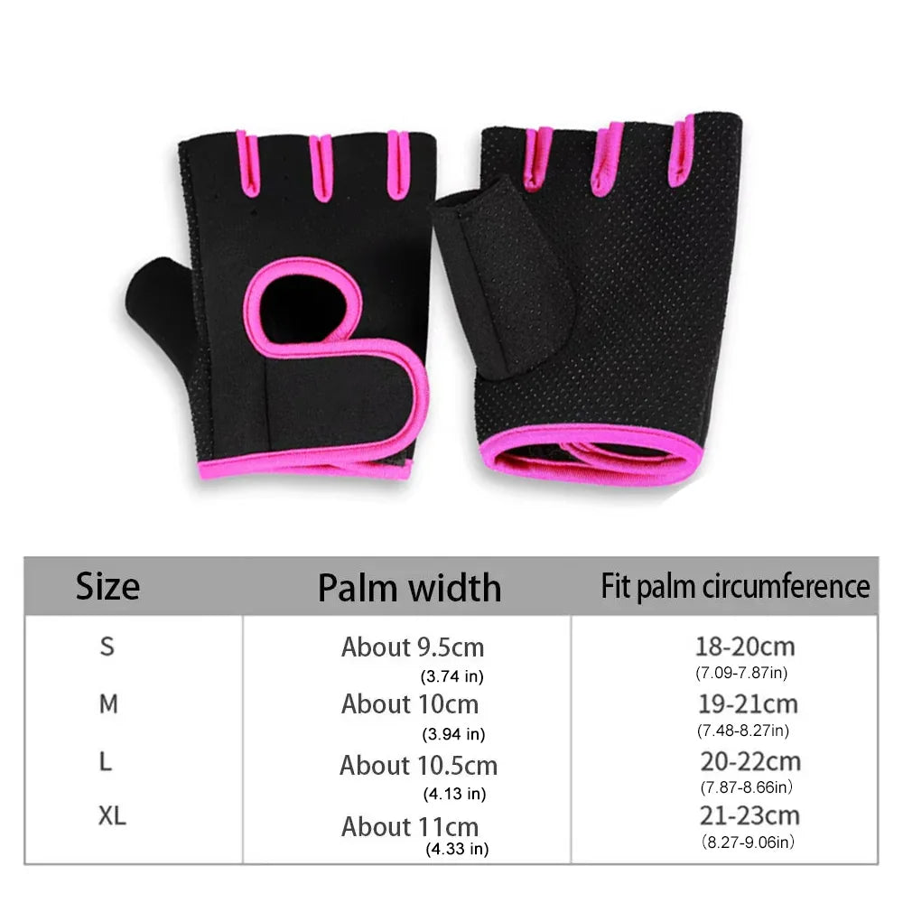 Women Men Fitness Gym Gloves Weightlifting Gloves Half Finger Breathable Non-slip Gel Pad Bodybuilding Training Dumbbells Gloves