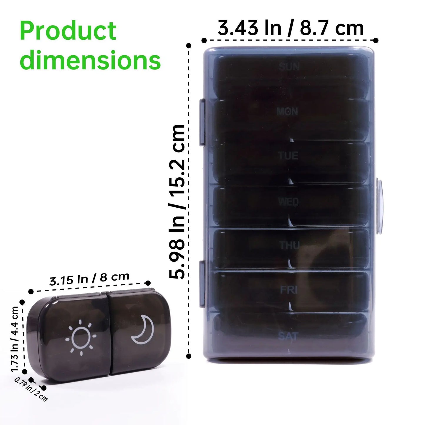 Fashion 7 Day Pill Box Organizer Case Portable 2 Times A Day Vitamin Tablet 14 Grids Large Storage Travel for Medicine Fish Oils
