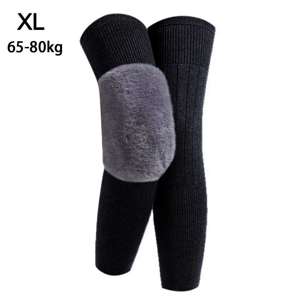 New Elastic Winter Knee Pads Plus Velvet Warm Knee Sleeve Thickened Universal Leg Sleeves Windproof Coldproof Knee Support