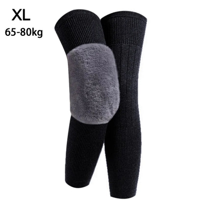 New Elastic Winter Knee Pads Plus Velvet Warm Knee Sleeve Thickened Universal Leg Sleeves Windproof Coldproof Knee Support