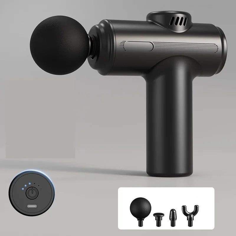 Vibration Percussion Fascia Gun, Deep Muscle Relaxation Massage Device, Portable Fascia Gun, Four Replaceable Massage Heads