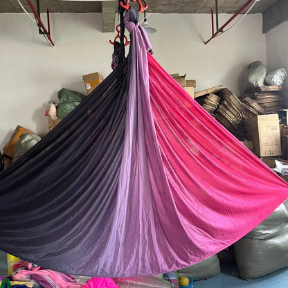 Anti-Gravity Multicolour Yoga hammock Flying Swing 5m fabrics Yoga Belts For the yoga Exercise Air Swing Bed Trapeze Yoga studio