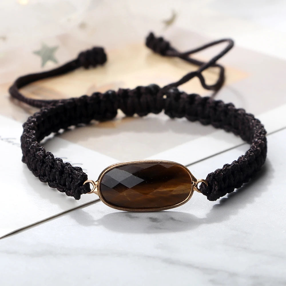 Natural Tiger Eye Stone Bracelet Handmade Mini 4mm Beads Yoga Wrap Bracelet & Bangle for Women Men Bohemian Jewelry Couple Gifts