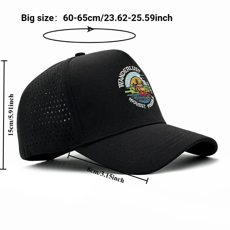 Big Size Closed Back Baseball Caps Mesh Breathable Trucker Caps for Big Heads Men Extra Large Head High Top Sports Cap 60cm 65cm
