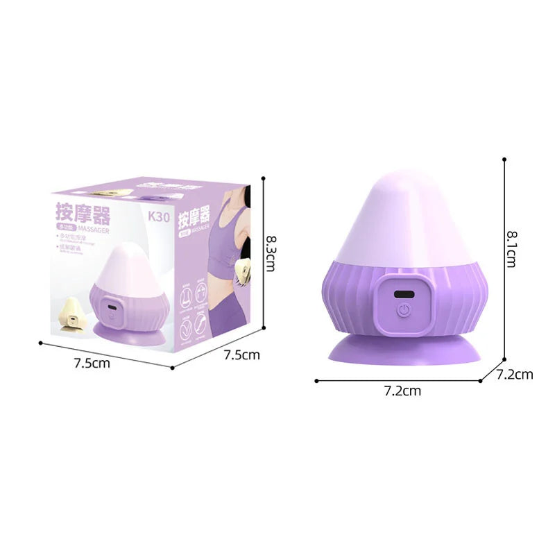Mini Electric Silicone Fascia Gun Suction Cup Massage Ball Hands Free Vibration Muscle Relaxation Fatigue Relief Massager