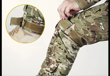 Men Combat Pants With Knee Pads Tactical Cargo Sport Long Trousers Camouflage Multicam Trekking Hunting Clothes