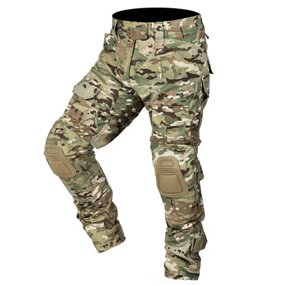 Multicam Pants +Knee Pads Men Tactical Combat Cargo Camo Trousers Trainning Hunting Clothes Quick Dry Breathable Sport Pants