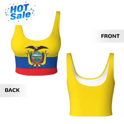 2026 Ecuador Flag Print Women Activities Sports Vest Yoga Vest Workout Vest for Women Lightweight Trendy