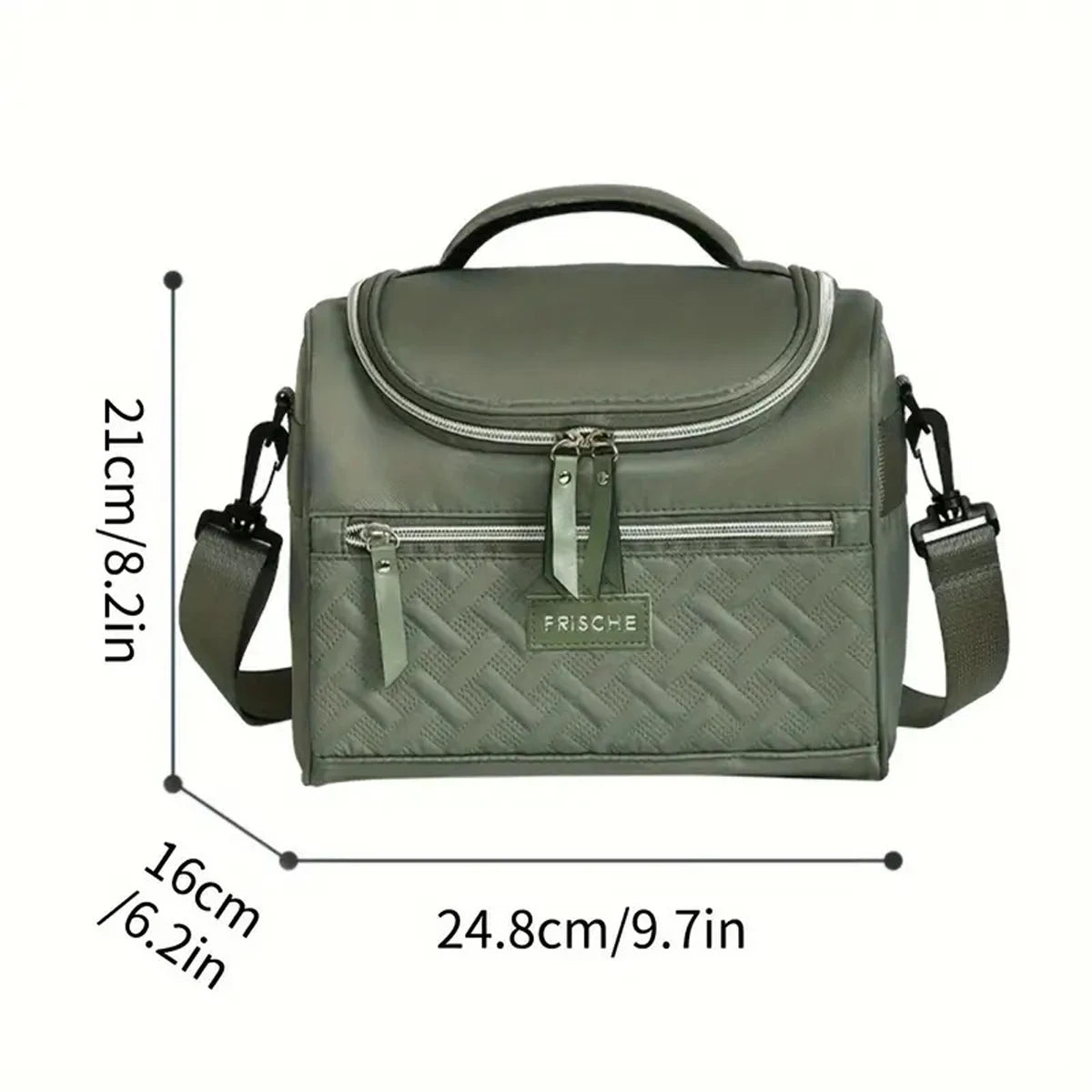 Large Insulated Lunch Bag Cooler Hand Washable Durable Polyester Lunch Box with Padded Shoulder Strap for Work, School, Picnics