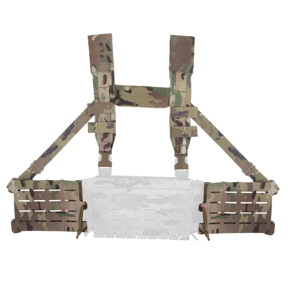 Tactical ARC Chest Rig V3 Shoulder Strap 5.56 Triple Mag Pouch with Bilateral Quick Release Slide Molle Platforms Hunting Vest