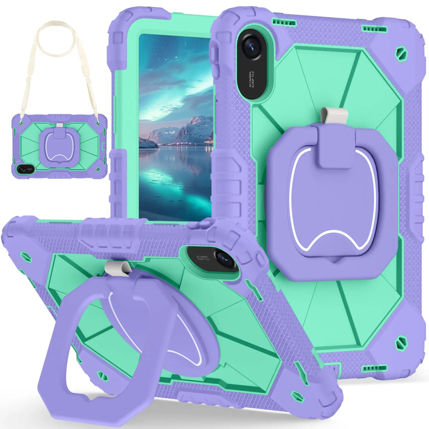 Heavy Duty Case for Xiaomi Redmi Pad 2 11 inch 2025 Shockproof Rotating Stand Cover for Redmi Pad 2 11" with Shoulder Strap