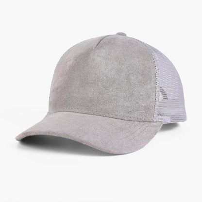 Outdoor 5 panel Suede Trucker Hat Custom Logo Breathable Mesh Solid Color Gorros Sports Cap
