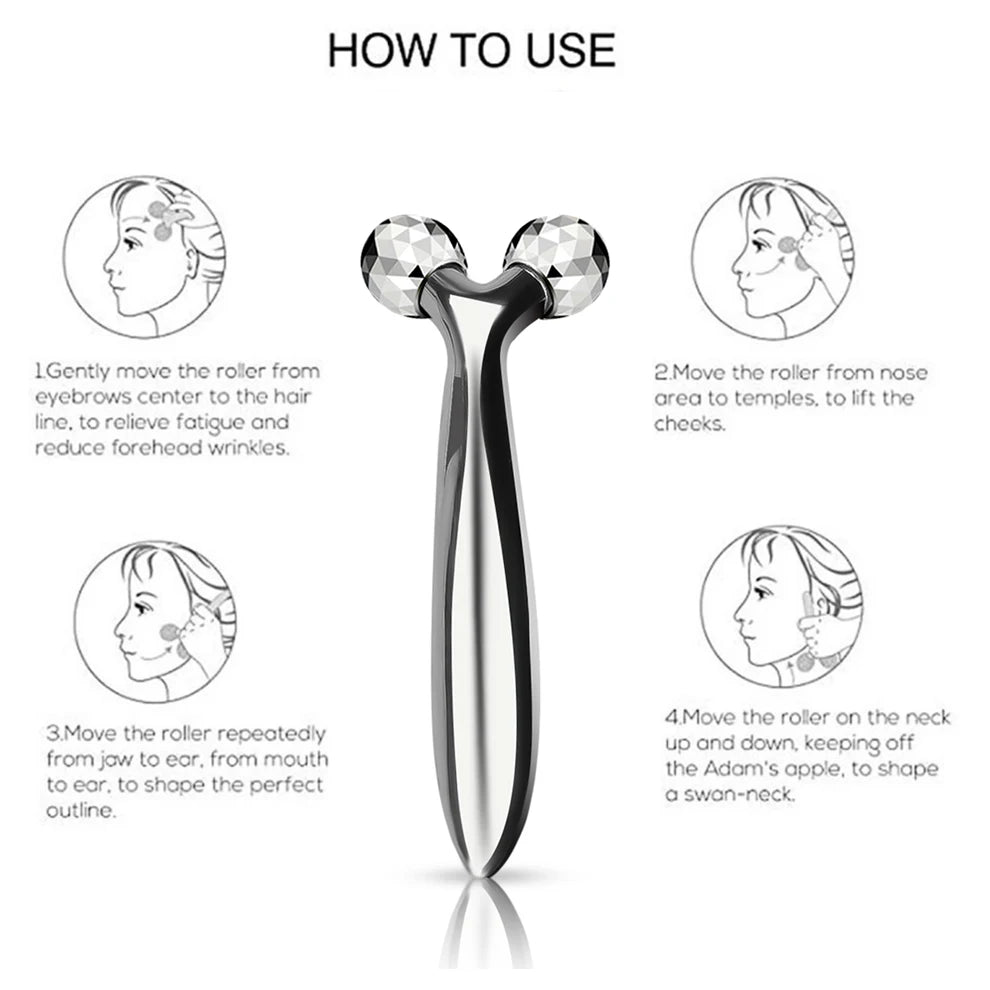 360 Rotate 3D Roller Massager Face Massage Y-Shape Thin Body Relaxation Lifting Wrinkle Remover Facial Neck Relaxation Tools