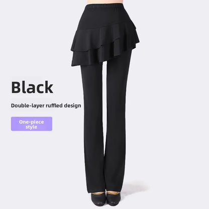 Qui Dry Dance Pants Women's High Waist Long Trousers Skirt Sports Fitn Square Dance orm Breathable Comfortable Fabric