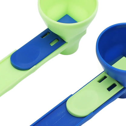 Protein Powder Funnel Scoop ABS Spill Proof Sliding Spoon Coffee Scoop Funnel for Sports Drink Protein Powder Funnel Scoop