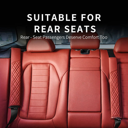 Car Seat Belt Pads Universal Nappa Leather Car Seat Shoulder Strap Pad Cushion Cover Car Belt Protector Safety Belt Cover